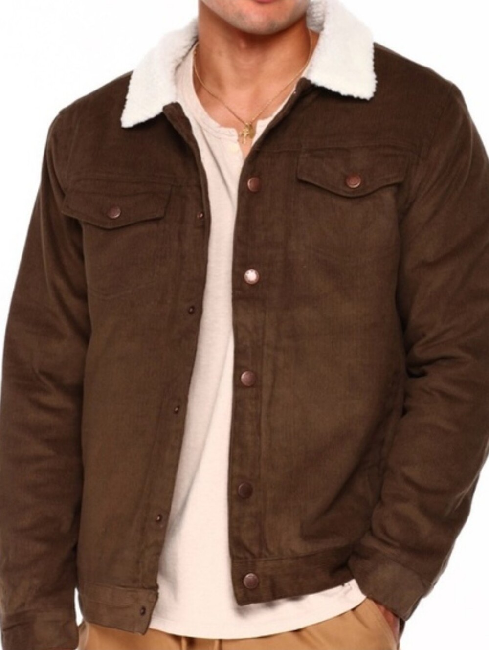 Brooklyn Cloth- Men’s Sherpa Lined Corduroy Jacket- Medium
